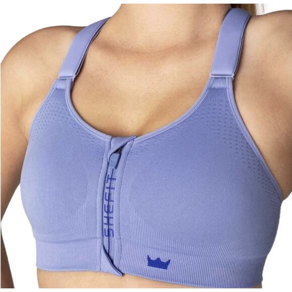 NWT SHEFIT Low Impact Sports Bra PERIWINKLE‎ Size SMALL Adjustable Straps pads - Picture 1 of 9